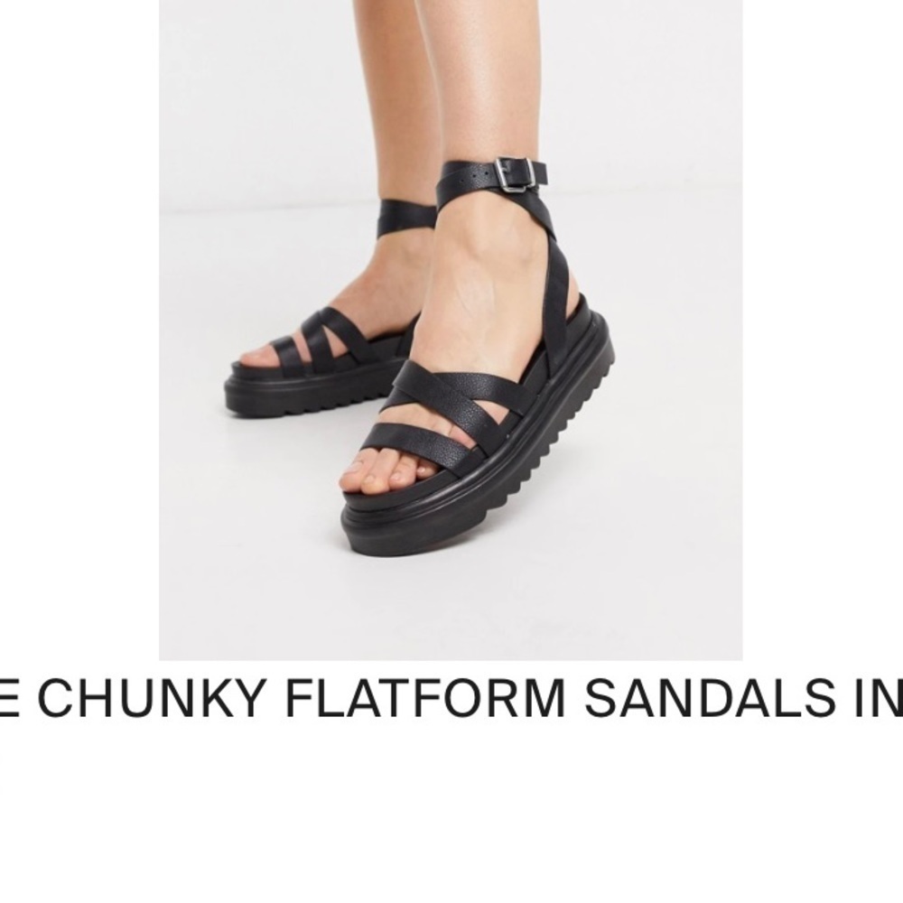 Raid BLACK STRAPPY CHUNKY SANDALS - SIZE 40